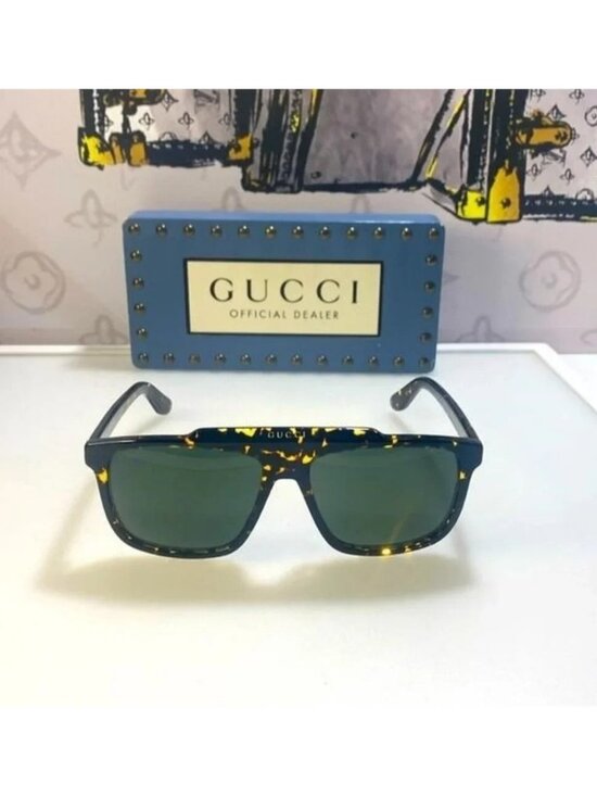 New Gucci Green Square Men\'s Sunglasses  GG1039S 002 as seen on Rihanna main image 7